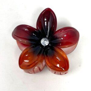 Hair 3" Claw Hair Clip Hawaiian Brown Plumeria Summer Vacation Tropical New